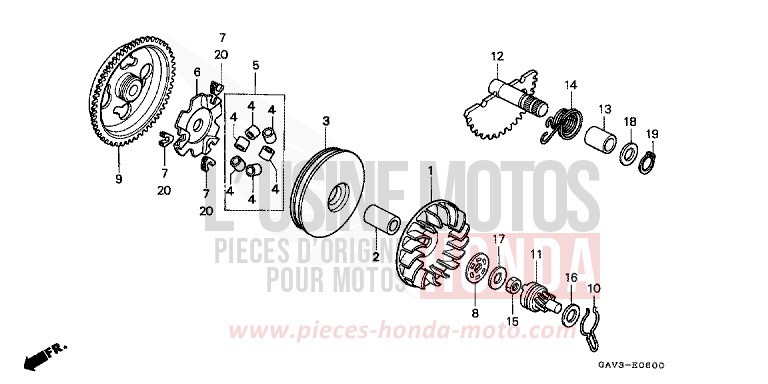 ANTRIEBSFLAECHE/ KICKSTARTERSPINDEL von CB1300 Super Bold'or ABS MUTE BLACK METALLIC (NH359) von 1996